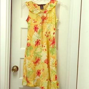 Girls summer dress yellow floral